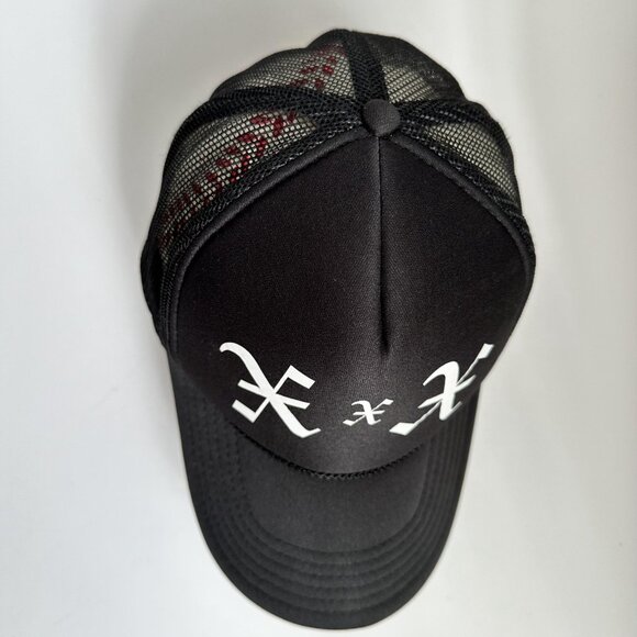 Old English Letter X Trucker Hat w/ Rope Otto Adjustable Snap Back Foam Mesh Cap - Picture 3 of 9